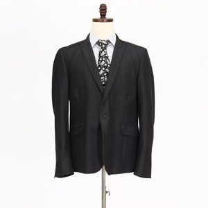 PARK 44R Gray Solid 2-Button Sport Coat Blazer Jacket V665